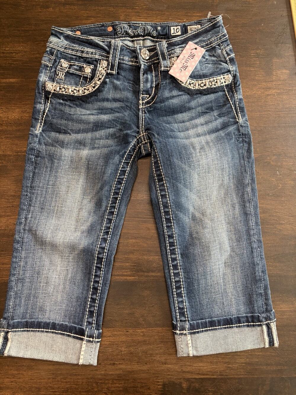 Miss Me Size 10 Cuffed Capri Pants Miss Me Girls NWT $99